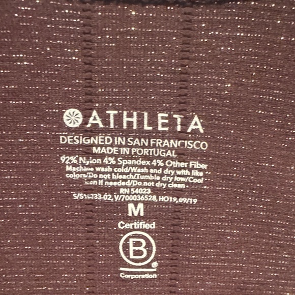 Athleta Maroon Sparkle Sleeveless Women's Top - Picture 3 of 5
